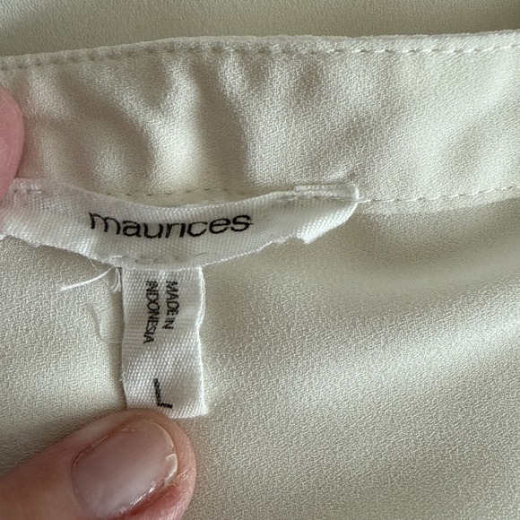 Maurices Womens Capped Sleeve Sheer White Blouse Feminine Danity Layers Coastal - Picture 5 of 13